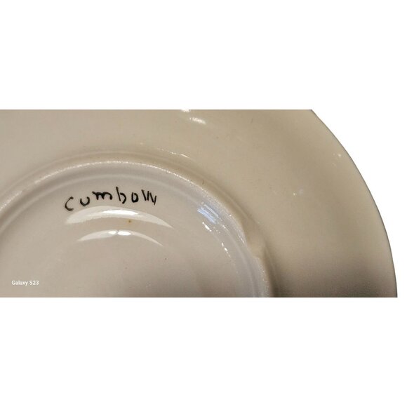 Vintage Demitasse Teacup & Saucer Singed Cumbow Silver Gilded Hand-Painted - Picture 3 of 14